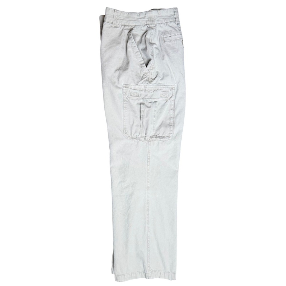 Denver Hayes Cargo Pants Utility Khaki Tan Distressed Gorpcore Workwear 36x32